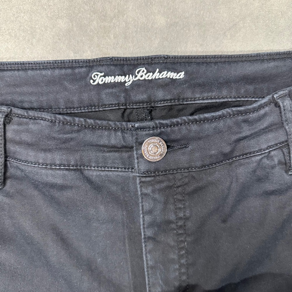 Tommy Bahama Boracay Beach Pants Women 14 Black High Rise Ankle Excellent